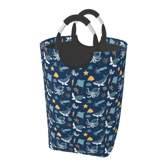 Picia Sea Turtle Laundry Basket With Handles Laundry Hamper Toys Storage Organizer Foldable Bucket Washing Bin Dirty Clothes Bag For Home Bathroom Bedroom Dorm