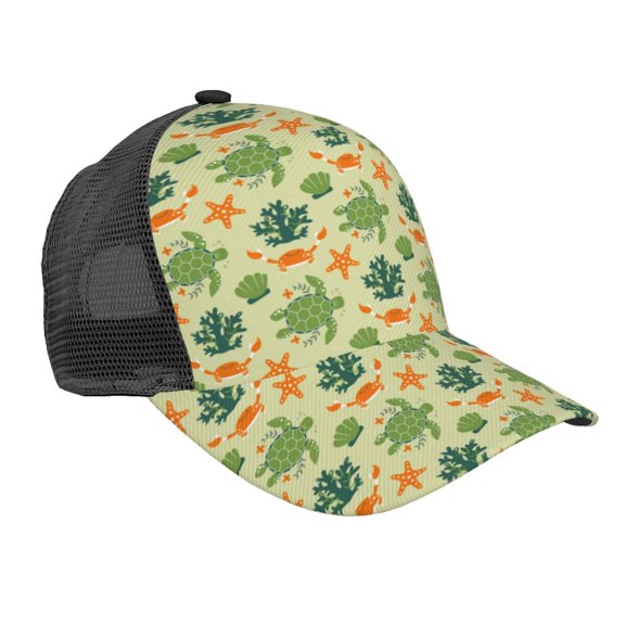 Picia Sea Turtle Pattern Trucker Hat,Baseball Cap,Sun Protection Cap,Stylish Headwear,Leisure Cap,Outdoor Sports Cap
