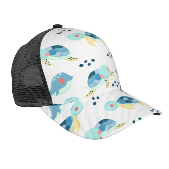 Picia Sea Turtle Pattern Trucker Hat,Baseball Cap,Sun Protection Cap,Stylish Headwear,Leisure Cap,Outdoor Sports Cap