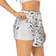 thumbnail image 1 of Picia Sea Turtle Pattern Women's 2 in 1 Athletic Running Shorts High Waisted Workout Casual Gym Sweat Shorts with Comfy Liner Zipper Pockets-X-Large, 1 of 9