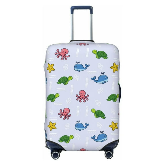 Picia Sea Turtle Whale Luggage Protector Cover Thicken Suitcase Protector Cover Fit 18-32 Inch Luggage-Small