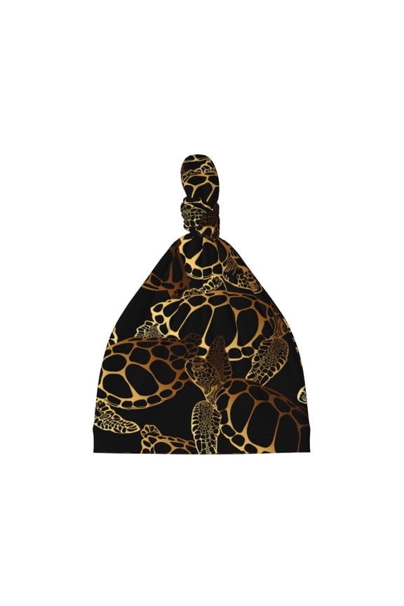 Sea Turtle With Ocean Printed Preemie Hats for Baby Girls Cotton Premature Knot Hats Newborn Hospital Cap Warm Knot Beanie Nicu for Preemie Girls and Boys