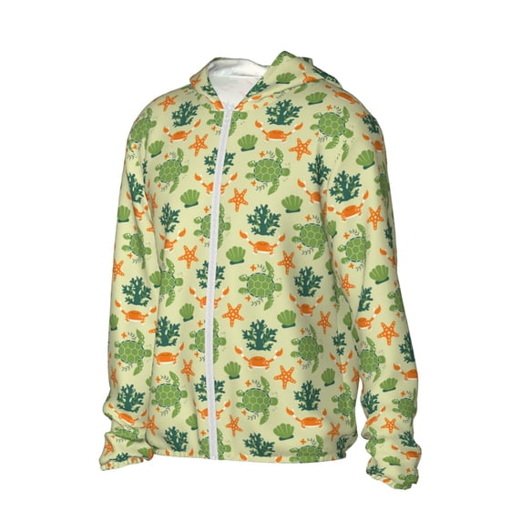 Picia Sea Turtle Women's Men's UPF 50+ Sun Protection Hoodie Shirt Long Sleeve SPF Fishing Outdoor UV Hiking Lightweight Shirts-XX-Large