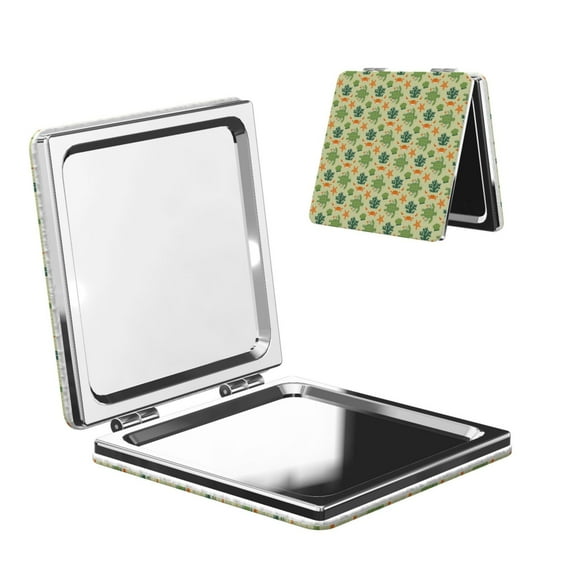 Picia Sea Turtle for Compact Vanity Mirror , Travel Makeup Mirror , Portable Magnifying Cosmetic Mirror for Daily, Work, Business-Square