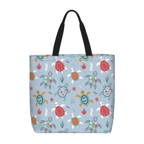Picia Sea Turtle for Tote Bag for Women with Zipper, Gym Tote with Compartments, Laptop Work Tote Nurse Dance Yoga Bag for Sport, Travel