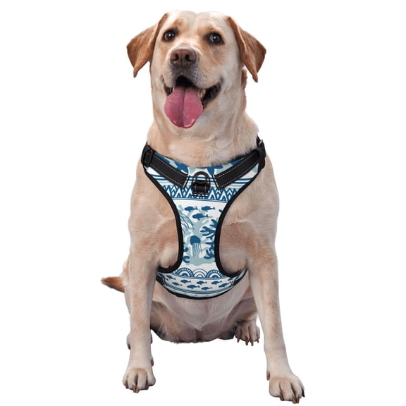 Picia Sea Underwater Jellyfish No-Pull Dog Harness Reflective Front Clip Vest with Handle,Step-in Air Dog Harness,Adjustable 2 Metal Rings 4 Buckles,Easy to Put on & Take Off X-Large