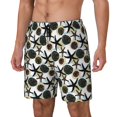 thumbnail image 1 of Picia Sea ​​Urchin pattern Mens Swim Trunks with Compression Liner Stretch Beach Shorts Quick Dry with Zipper Pockets No-Chafing Board Shorts-Medium, 1 of 9