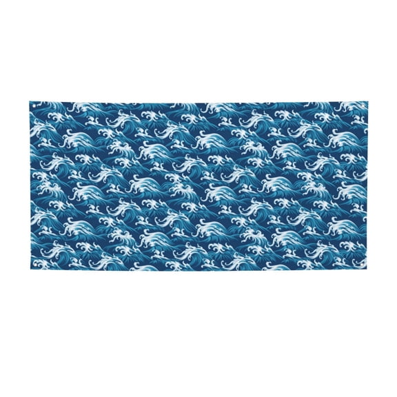 Picia Sea Water Wave Pattern Party Banner, Festive Decoration, Holiday Banner, Celebration Decor, Event Banner, Reusable Party Banner-Small