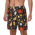 thumbnail image 1 of Picia Seafood And Drinks pattern Mens Swim Trunks with Compression Liner Stretch Beach Shorts Quick Dry with Zipper Pockets No-Chafing Board Shorts-Medium, 1 of 9