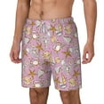 thumbnail image 1 of Picia Seafood pattern Mens Swim Trunks with Compression Liner Stretch Beach Shorts Quick Dry with Zipper Pockets No-Chafing Board Shorts-X-Large, 1 of 9