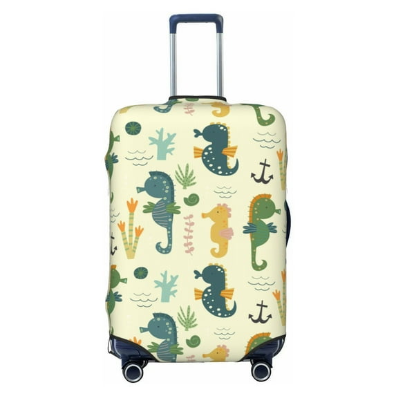 Picia Seahorse Luggage Protector Cover Thicken Suitcase Protector Cover Fit 18-32 Inch Luggage-Large