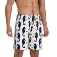thumbnail image 1 of Picia Seahorses and Hearts Pajama Shorts for Men, Men's Pajama Bottoms, Sleepwear,Short Pajama Pants-Small, 1 of 9