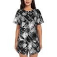 thumbnail image 1 of Picia Seamless Pattern With Skulls Pajamas Sets for Women Soft Short-Sleeved Pjs with Lounge Shorts Two Piece Sleepwear-X-Large, 1 of 9
