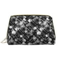 thumbnail image 1 of Picia Seamless Pattern With Skulls Print Leather Makeup Bag Make Up Bag Travel Toiletry Bag for Her Girlfriend Teacher Teen Girl Gifts, 1 of 8