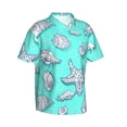 thumbnail image 1 of Picia Seashell And Starfish Gentle Cotton Regular Fit Short Sleeve Casual Hawaiian Shirt for Men-X-Large, 1 of 9