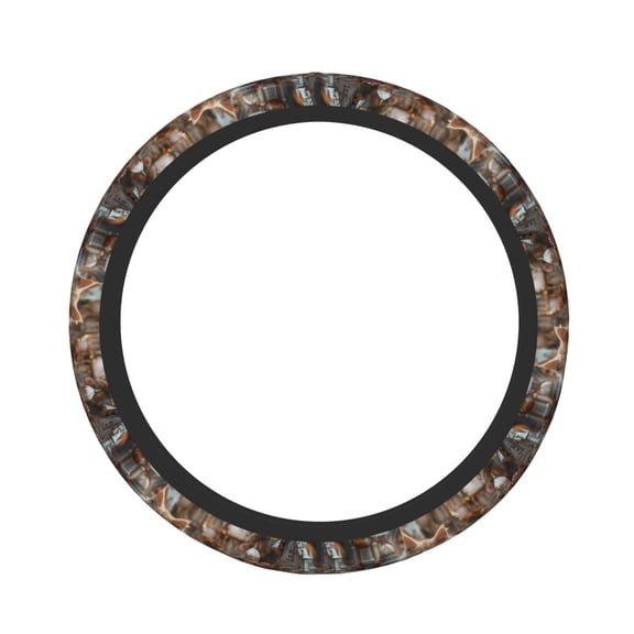 Picia Serene Kitten Kingdom Car Steering Wheel Cover, Non-Slip, Breathable, Universal 15 inch