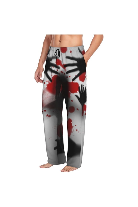 Shadows Behind Mens Soft Woven Cotton Elastic Waistband Sleep Pajama Pant Lounge Sleep Pant With Pockets And Drawstring-Medium