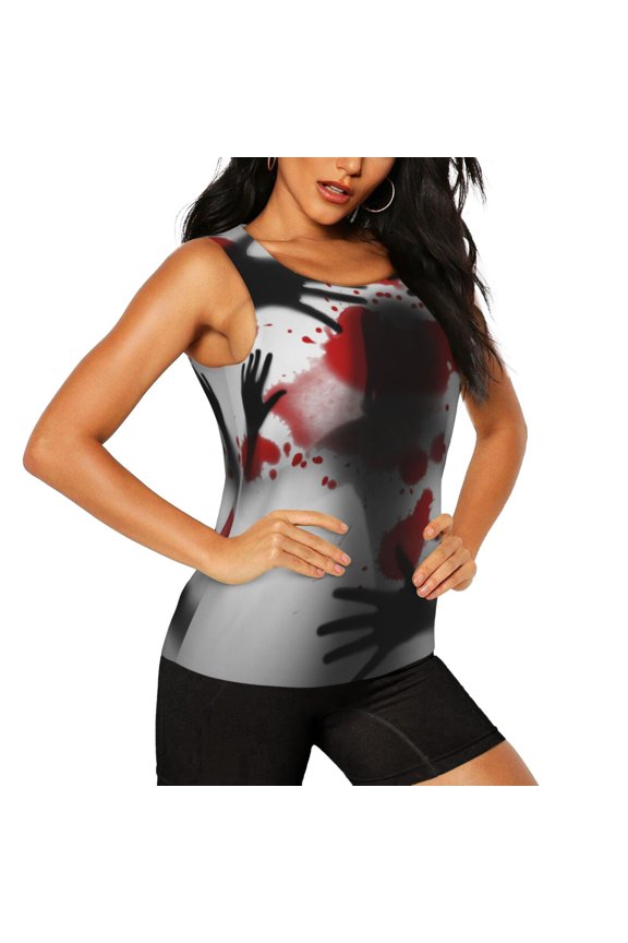 Shadows Behind Pattern Women's Workout Tank Top,Breathable Activewear,Slim Fit Athletic Top,Versatile Workout Moisture-wicking top-XX-Large