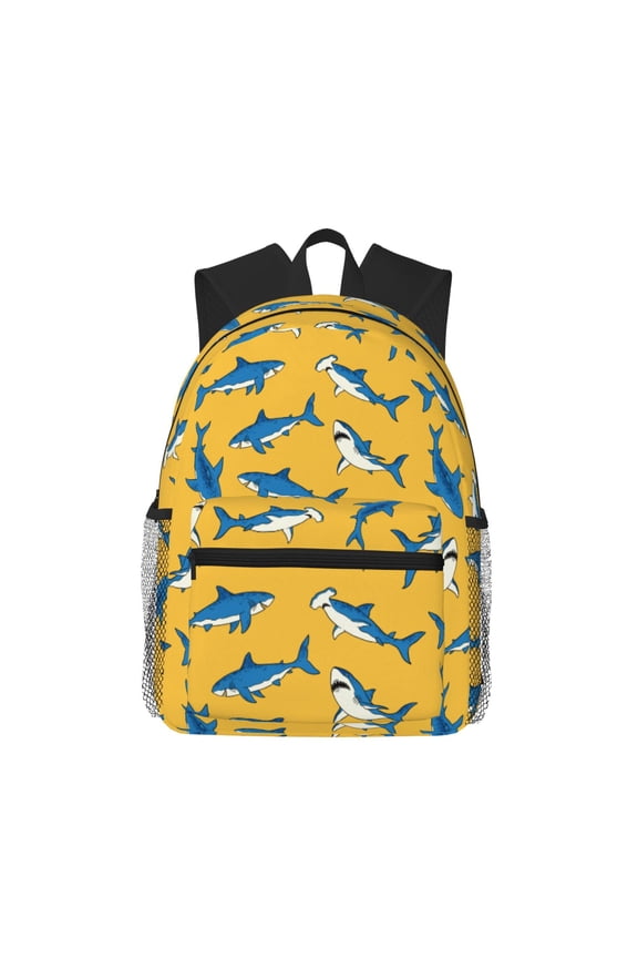 Shark Print Large Capacity Backpack Classic Style Backpack Casual Backpack Water-Resistant School Work Travel Outdoor Backpack