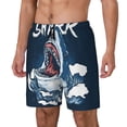 thumbnail image 1 of Picia Shark pattern Mens Swim Trunks with Compression Liner Stretch Beach Shorts Quick Dry with Zipper Pockets No-Chafing Board Shorts-XX-Large, 1 of 9