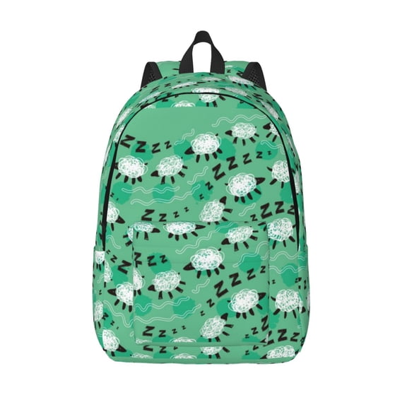 Picia Sheep Zzz Printed Canvas Daypack - Stylish and Durable Vintage Compact Backpack - Class, Work, Travel, or Laptop Bookbag,Organized Compartments-