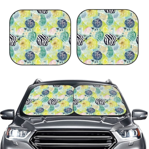 Picia Shell Clam 2 Piece Car Windshield Sun Shade Foldable | Foldable Sun Shield for Front Window Blocks UV Rays and Keeps Your Vehicle Cool-Large