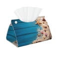 thumbnail image 1 of Picia Shells and Starfish Pattern Long Tissue Box Cover,PVC Leather Triangle Holder,Tissue Box Holder with Magnetic Bottom,Facial Paper Organizer Dispenser-7.9"X4.9"X4.5", 1 of 9