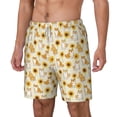 thumbnail image 1 of Picia Shiba Inu Sunflower pattern Mens Swim Trunks with Compression Liner Stretch Beach Shorts Quick Dry with Zipper Pockets No-Chafing Board Shorts-Large, 1 of 9