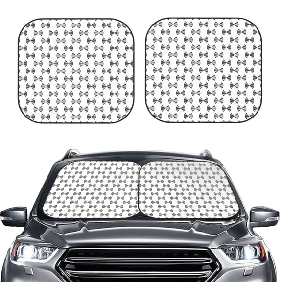 Picia Signal Icon 2 Piece Car Windshield Sun Shade Foldable | Foldable Sun Shield for Front Window Blocks UV Rays and Keeps Your Vehicle Cool-Medium