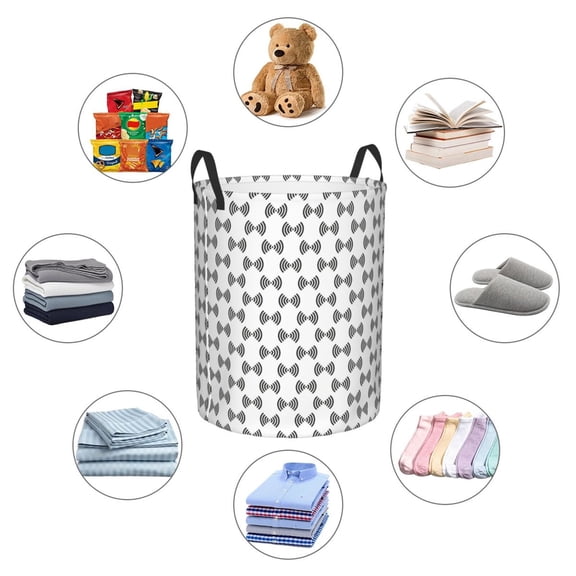 Picia Signal Icon Large Laundry Basket, Waterproof, Freestanding Laundry Hamper, Collapsible Tall Clothes Hamper with Extended Handles-Medium