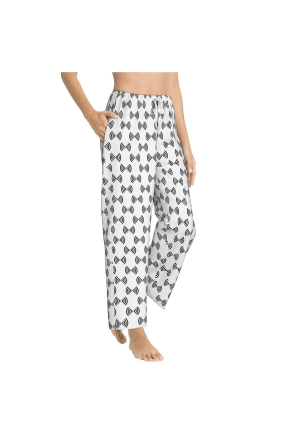 Signal Icon Womens Soft Woven Cotton Elastic Waistband Sleep Pajama Pant Lounge Sleep Pant With Pockets And Drawstring-Large