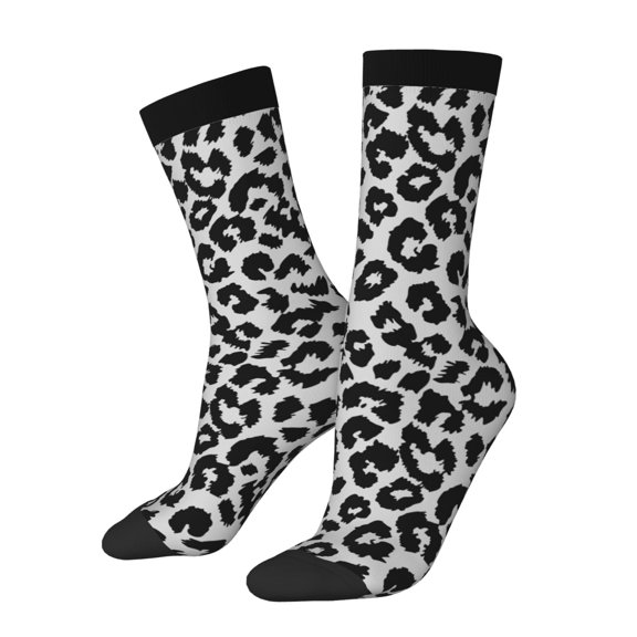 Picia Similar To Leopard Print Print Athletic Socks for Men & Women – Cushioned Moisture-Wicking Crew Socks for Sports, Running, and Training, Soft & Breathable Size 5-11