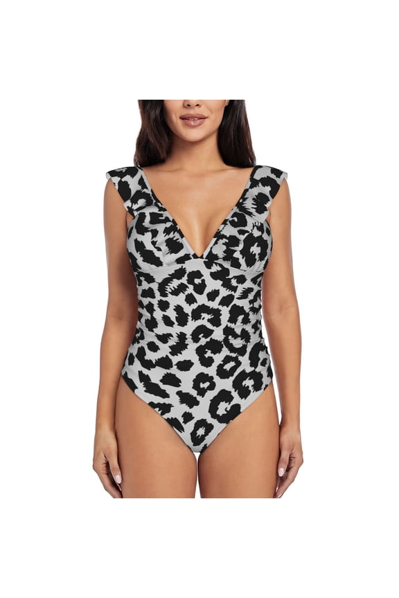 Similar To Leopard Print Blooming Jelly Womens Tummy Control Bathing Suits Slimming Ruffle Swimsuit One Piece Lace Swimwear-