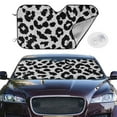 thumbnail image 1 of Picia Similar To Leopard Print Curved Windshield Sunshade Accordion Folding Style Auto Shade for Car Truck SUV Van Blocks UV Ray Sun Visor Protector -Medium, 1 of 7