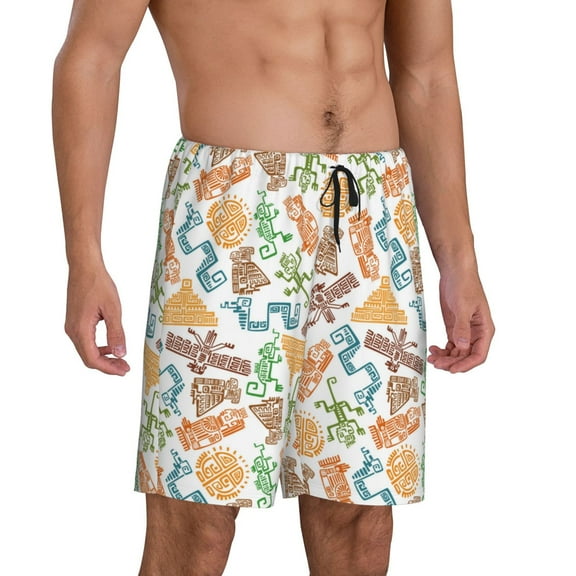 Picia Simple Drawing Pajama Shorts for Men, Men's Pajama Bottoms, Sleepwear,Short Pajama Pants-Small