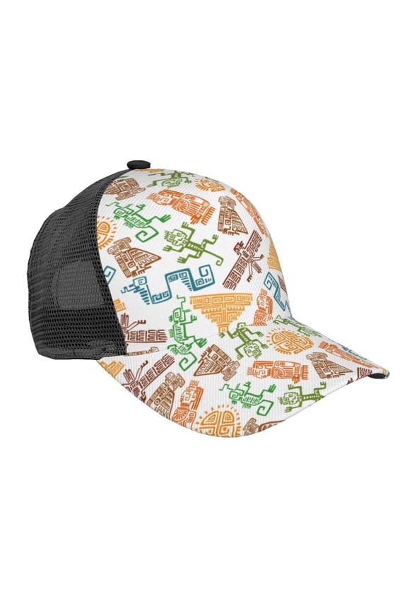 Simple Drawing Pattern Trucker Hat,Baseball Cap,Sun Protection Cap,Stylish Headwear,Leisure Cap,Outdoor Sports Cap