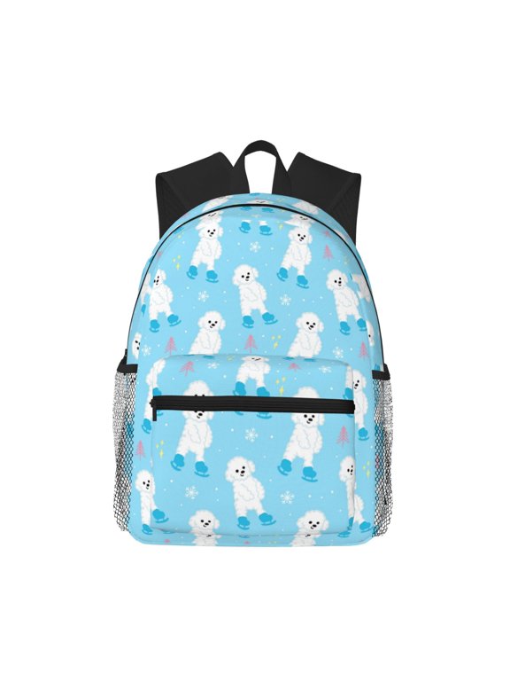 Skating Poodle Fun Large Capacity Backpack Classic Style Backpack Casual Backpack Water-Resistant School Work Travel Outdoor Backpack