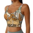 thumbnail image 1 of Picia Skeleton Cowboy And Guitar Sports Bra for Women,Padded Strappy Sports Bras Medium Support Yoga Bra with Removable Cups,Running Yoga Bra-Small, 1 of 9