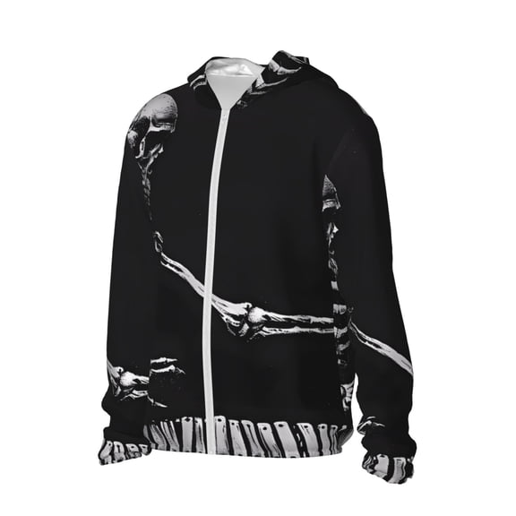 Picia Skeleton Playing Xylophone Women's Men's UPF 50  Sun Protection Hoodie Shirt Long Sleeve SPF Fishing Outdoor UV Hiking Lightweight Shirts-X-Large