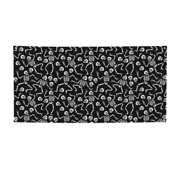 Picia Skeletons Dancing Pattern Party Banner, Festive Decoration, Holiday Banner, Celebration Decor, Event Banner, Reusable Party Banner-Small