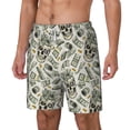 thumbnail image 1 of Picia Skull with Cash pattern Mens Swim Trunks with Compression Liner Stretch Beach Shorts Quick Dry with Zipper Pockets No-Chafing Board Shorts-Small, 1 of 9