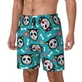 thumbnail image 1 of Picia Skull Cat pattern Mens Swim Trunks with Compression Liner Stretch Beach Shorts Quick Dry with Zipper Pockets No-Chafing Board Shorts-Small, 1 of 9