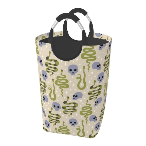 Picia Skull Snake Laundry Basket With Handles Laundry Hamper Toys Storage Organizer Foldable Bucket Washing Bin Dirty Clothes Bag For Home Bathroom Bedroom Dorm