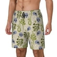 thumbnail image 1 of Picia Skull Snake pattern Mens Swim Trunks with Compression Liner Stretch Beach Shorts Quick Dry with Zipper Pockets No-Chafing Board Shorts-Small, 1 of 9