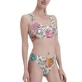 thumbnail image 1 of Picia Skull and Flowers Women's High Waisted Bikini Scoop Neck Swimsuit Two Pieces Bathing Suit-XX-Large, 1 of 8