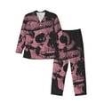 thumbnail image 1 of Picia Skull and Snake Art Pattern Men’s Long-Sleeve Sleepwear Set - Soft 2-Piece Loungewear with Pockets, Comfy PJs for Relaxing Nights-Small, 1 of 7