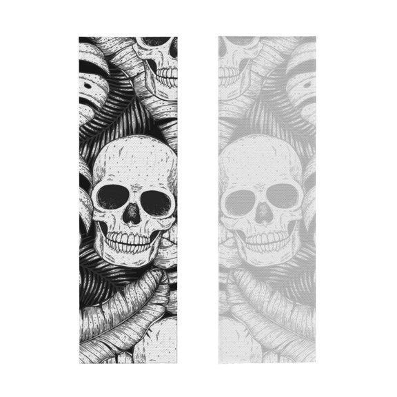 Picia Skull and palm leaves Pattern Cooling Towels (40"x12") Cool Towel, Cold Towel, Microfiber Soft Breathable Chilly Ice Towel