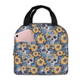 thumbnail image 1 of Picia Skull daisy yellow blue Printed Lunch box Lunch bag for Men Women Large Capacity Lunchbox Reusable Lunch Bags Insulated Lunch Bag Lunch Box Cooler, 1 of 6