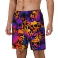thumbnail image 1 of Picia Skull pattern Mens Swim Trunks with Compression Liner Stretch Beach Shorts Quick Dry with Zipper Pockets No-Chafing Board Shorts-, 1 of 9