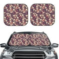 thumbnail image 1 of Picia Skull rock music record 2 Piece Car Windshield Sun Shade Foldable | Foldable Sun Shield for Front Window Blocks UV Rays and Keeps Your Vehicle Cool-Small, 1 of 7